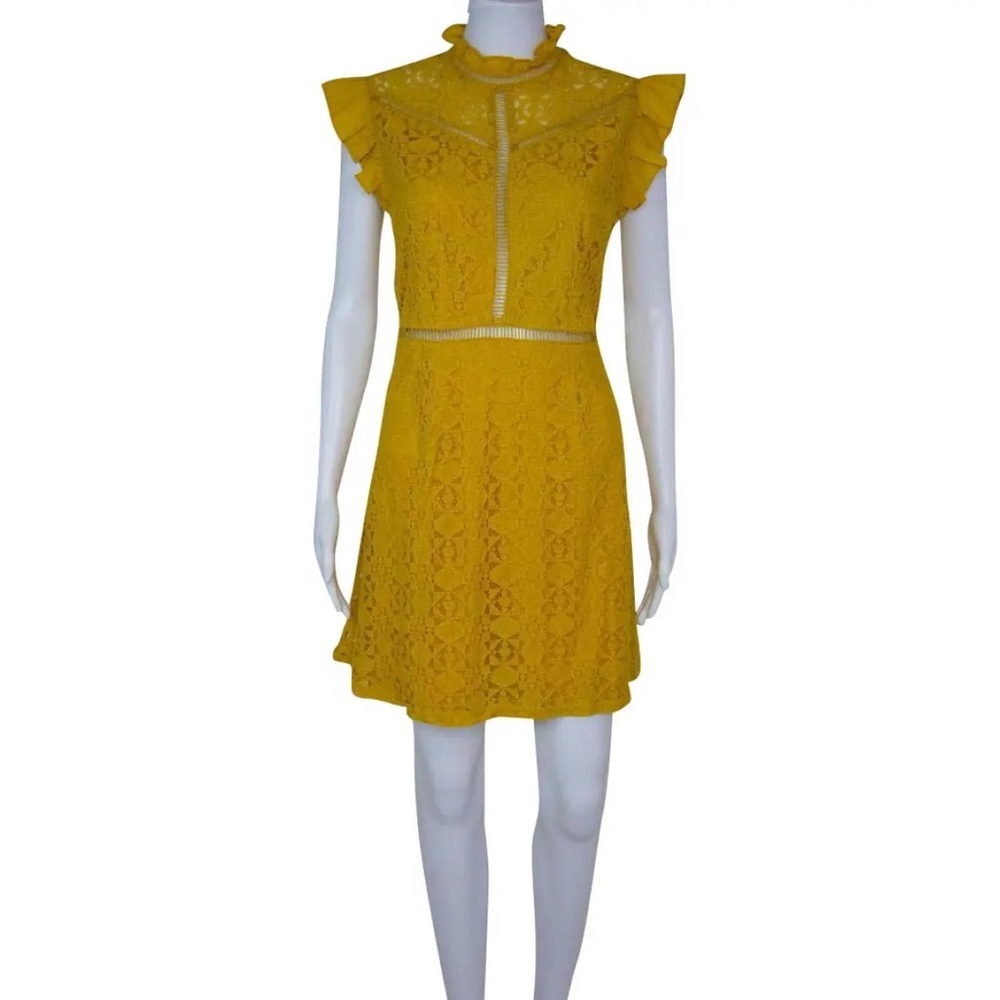 Altar'd State Golden Lace Mini Dress